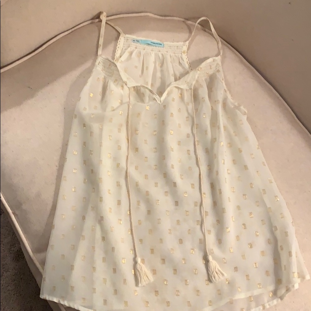 Cream & Gold Sheer Top